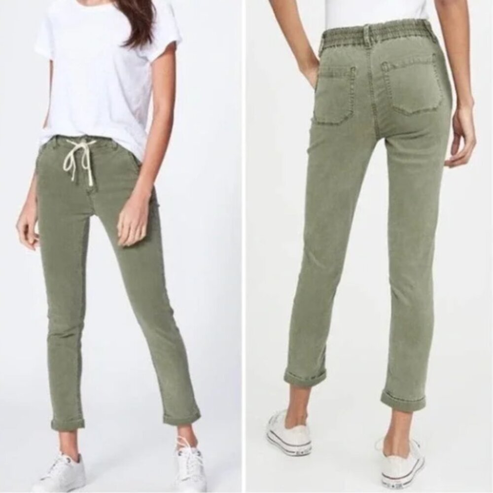 Paige Christy Jogger Chino Ankle Pant in Vintage Coastal Green Size 31